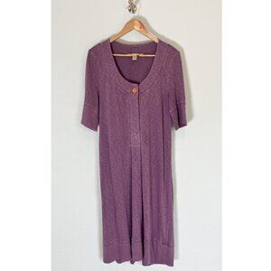 The Territory Ahead Womens Dress Purple Short Sleeve Scoop Neck 100% Cotton L